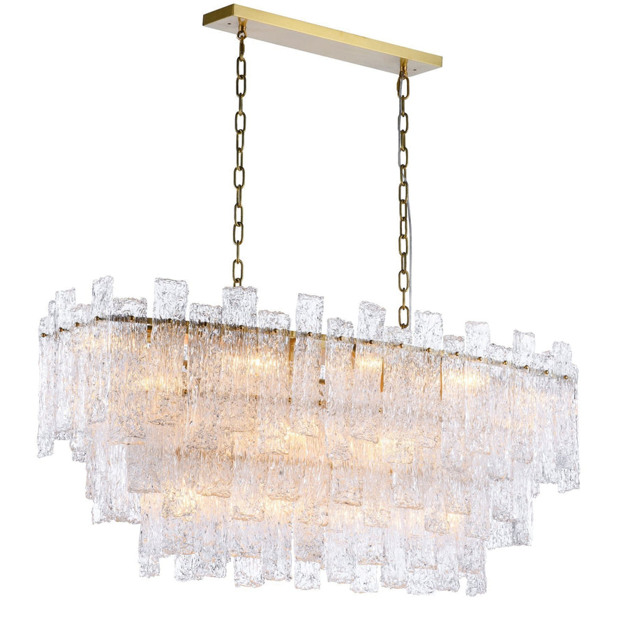 Hiofy Layered Rectangle Glass Chandelier