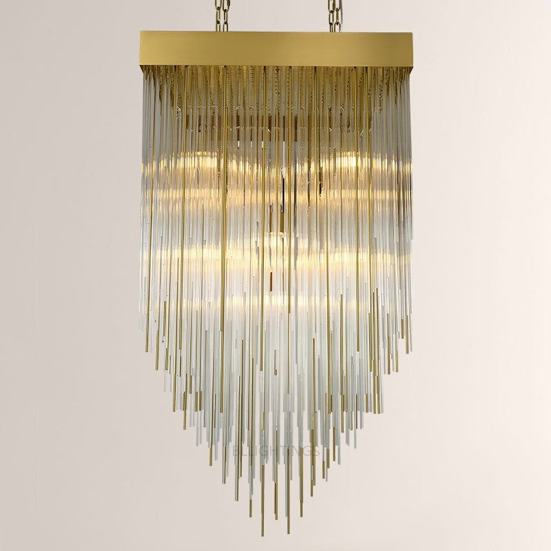Hiram Blown Glass Square Chandelier 30"
