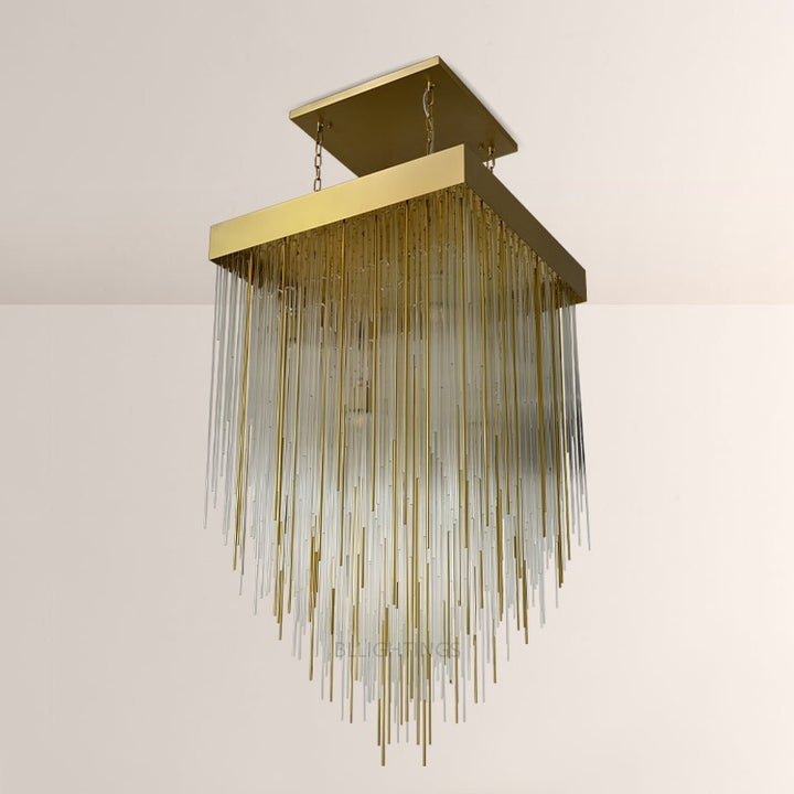 Hiram Blown Glass Square Chandelier 30"