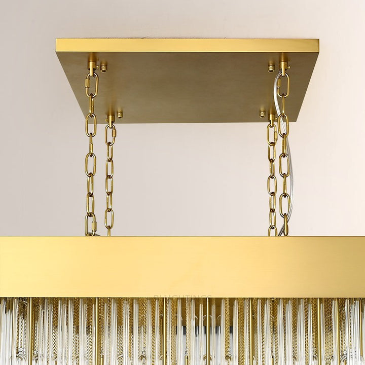 Hiram Blown Glass Square Chandelier 30"