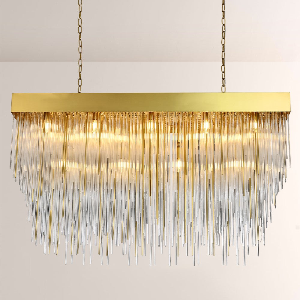 Hiram Blown Glass Square Chandelier 54"