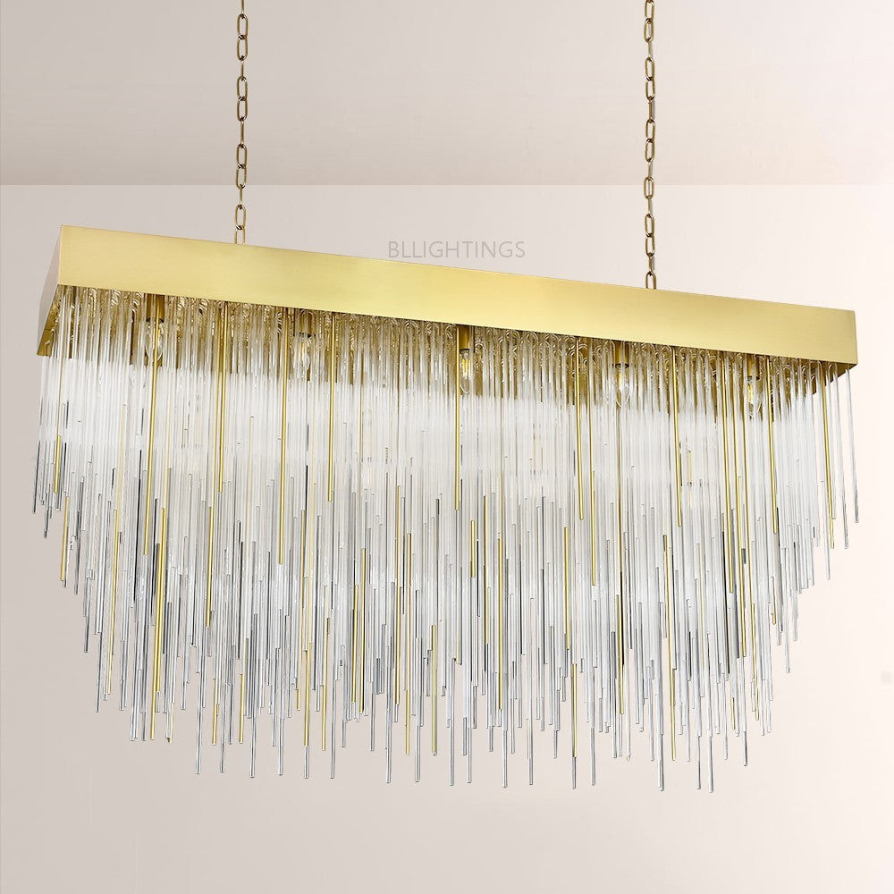 Hiram Blown Glass Square Chandelier 54"
