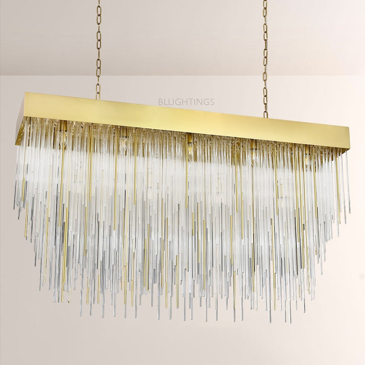 Hiram Blown Glass Square Chandelier 54"