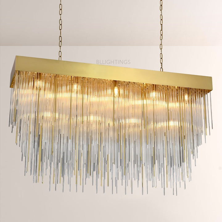 Hiram Blown Glass Square Chandelier 54"