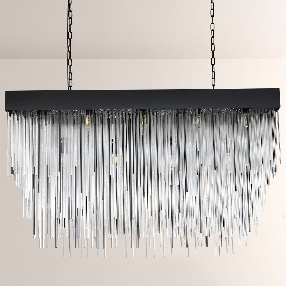 Hiram Blown Glass Square Chandelier 54"