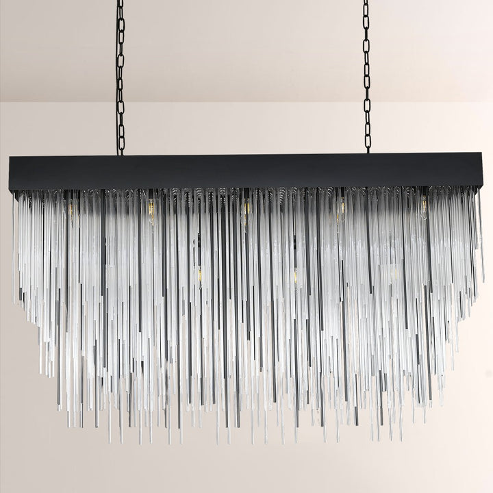 Hiram Blown Glass Square Chandelier 54"