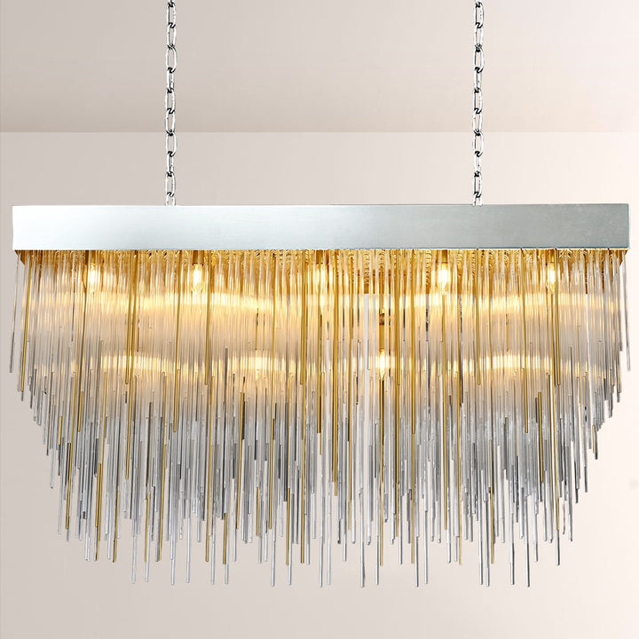 Hiram Blown Glass Square Chandelier 54"