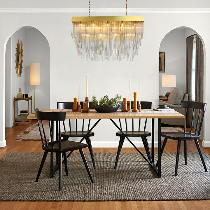 Hiram Blown Glass Square Chandelier 54"
