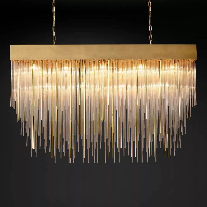 Hiram Blown Glass Square Chandelier 54"