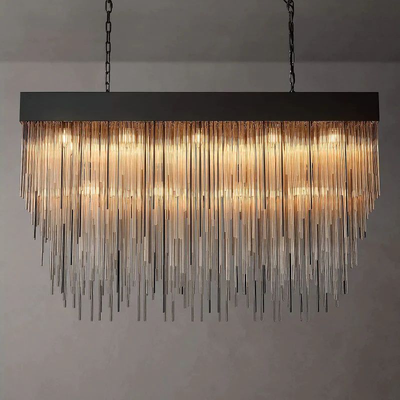 Hiram Blown Glass Square Chandelier 54"