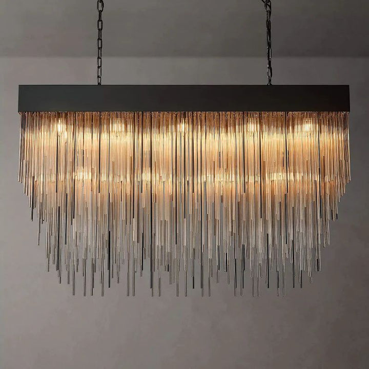 Hiram Blown Glass Square Chandelier 54"