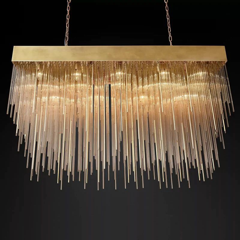 Hiram Blown Glass Square Chandelier 54"