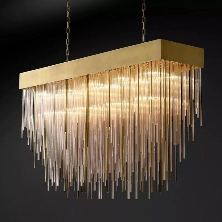 Hiram Blown Glass Square Chandelier 54"