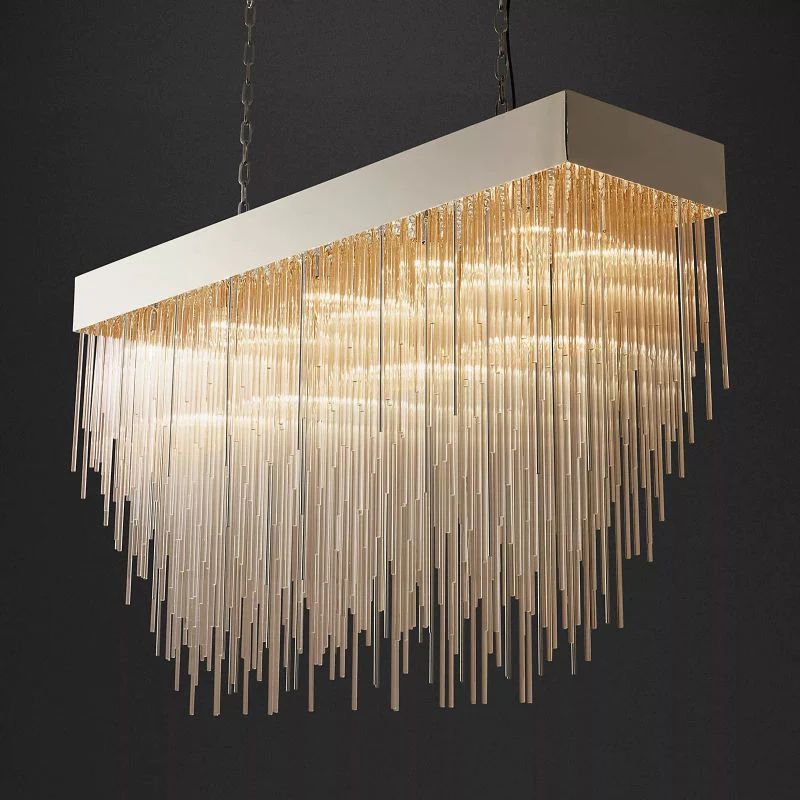 Hiram Blown Glass Square Chandelier 54"