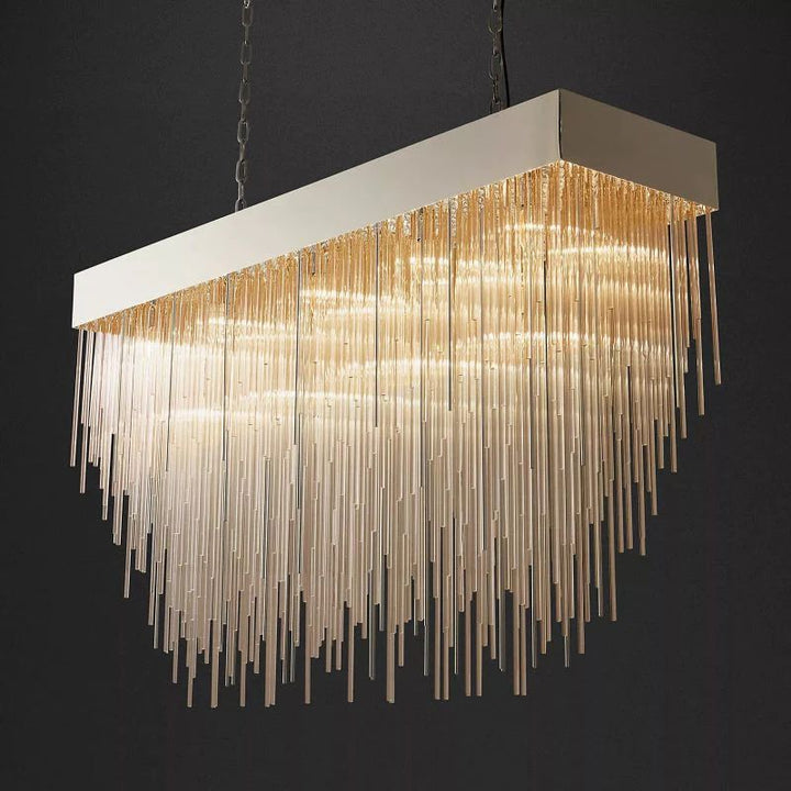 Hiram Blown Glass Square Chandelier 54"