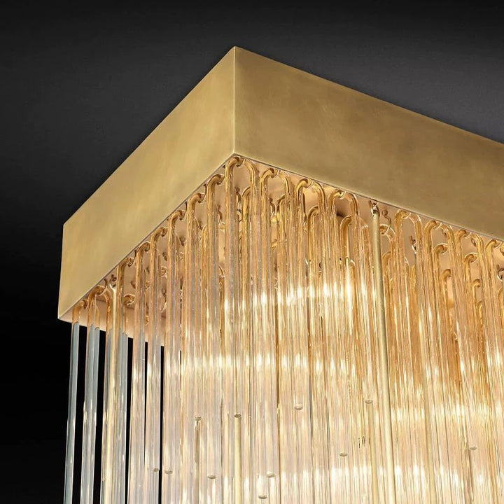 Hiram Blown Glass Square Chandelier 54"