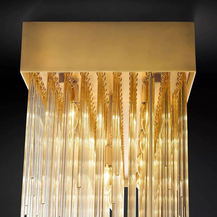 Hiram Blown Glass Square Chandelier 54"
