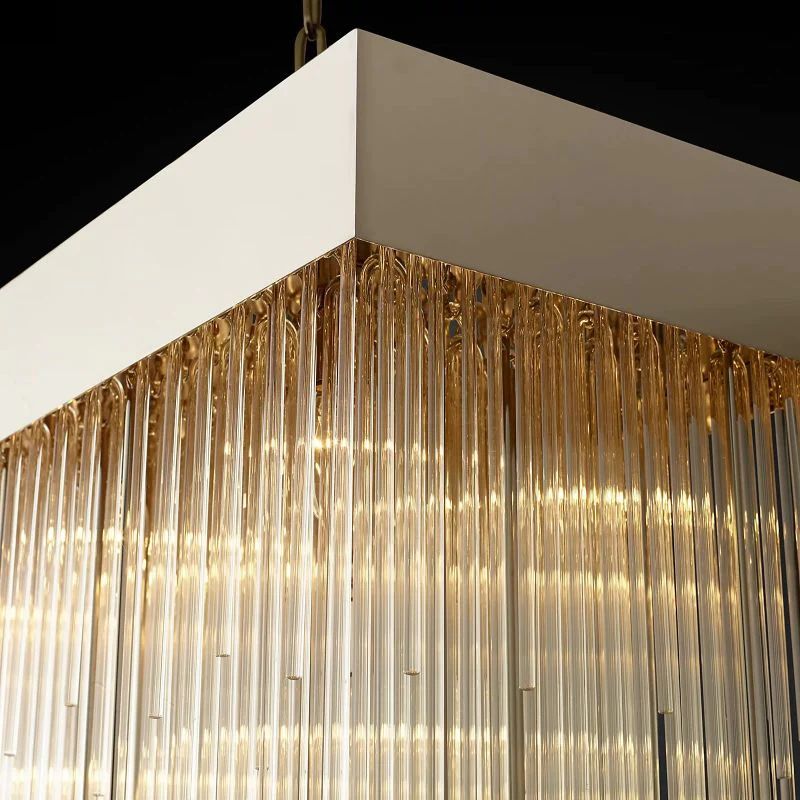 Hiram Blown Glass Square Chandelier 54"