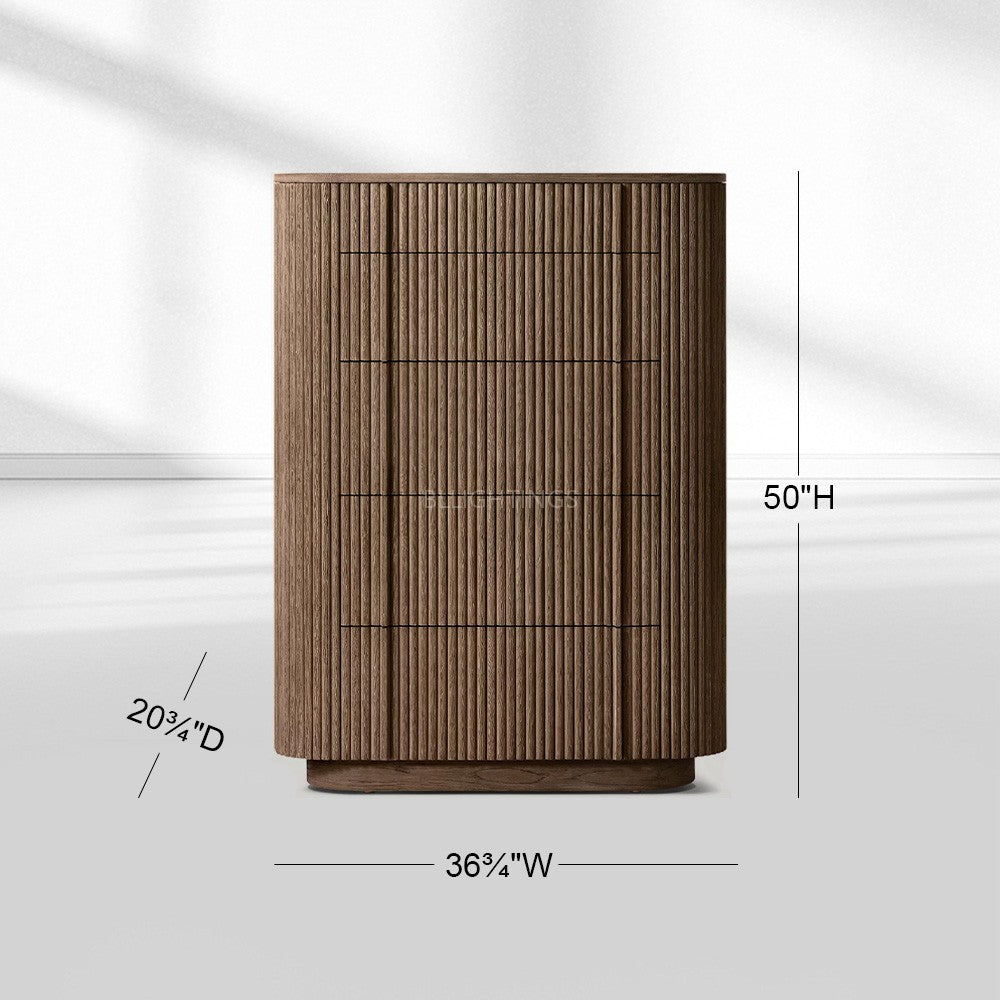 Holland Modern Cabinet 5-Drawer Narrow Dresser