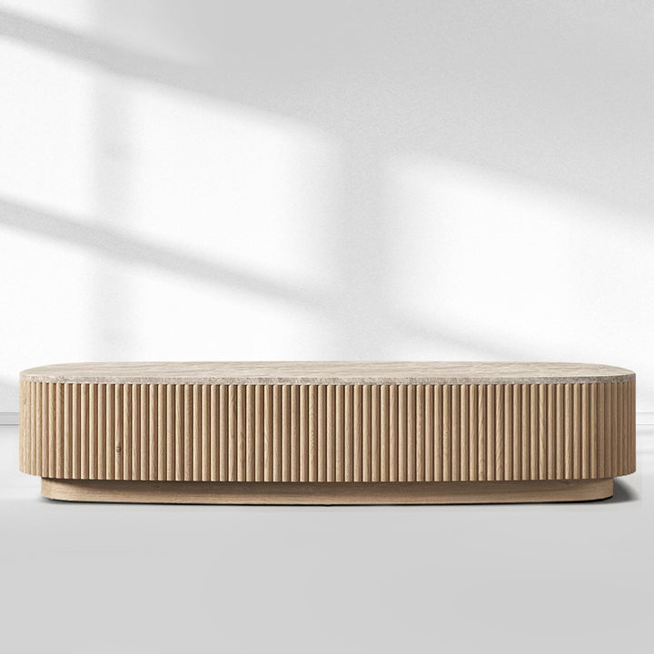 Holland Oak Wood & Stone Coffee Table