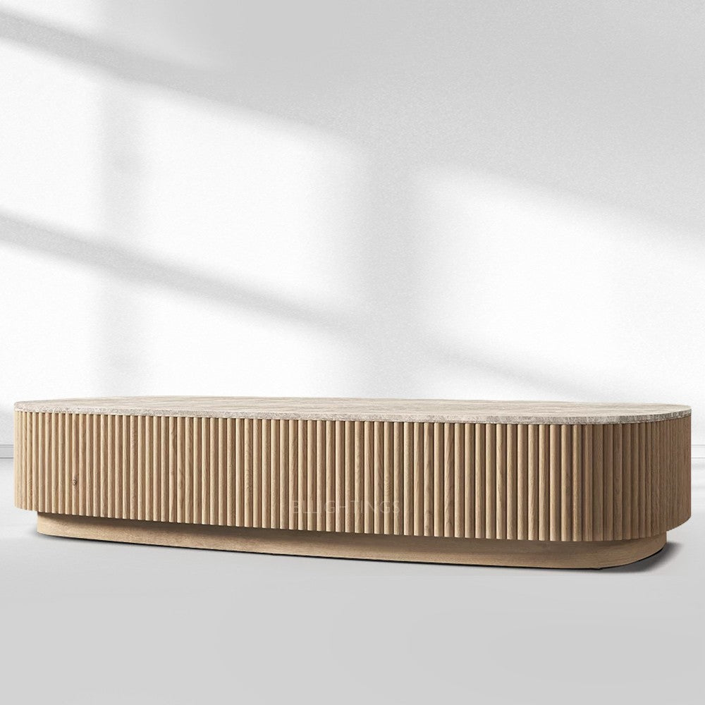 Holland Oak Wood & Stone Coffee Table