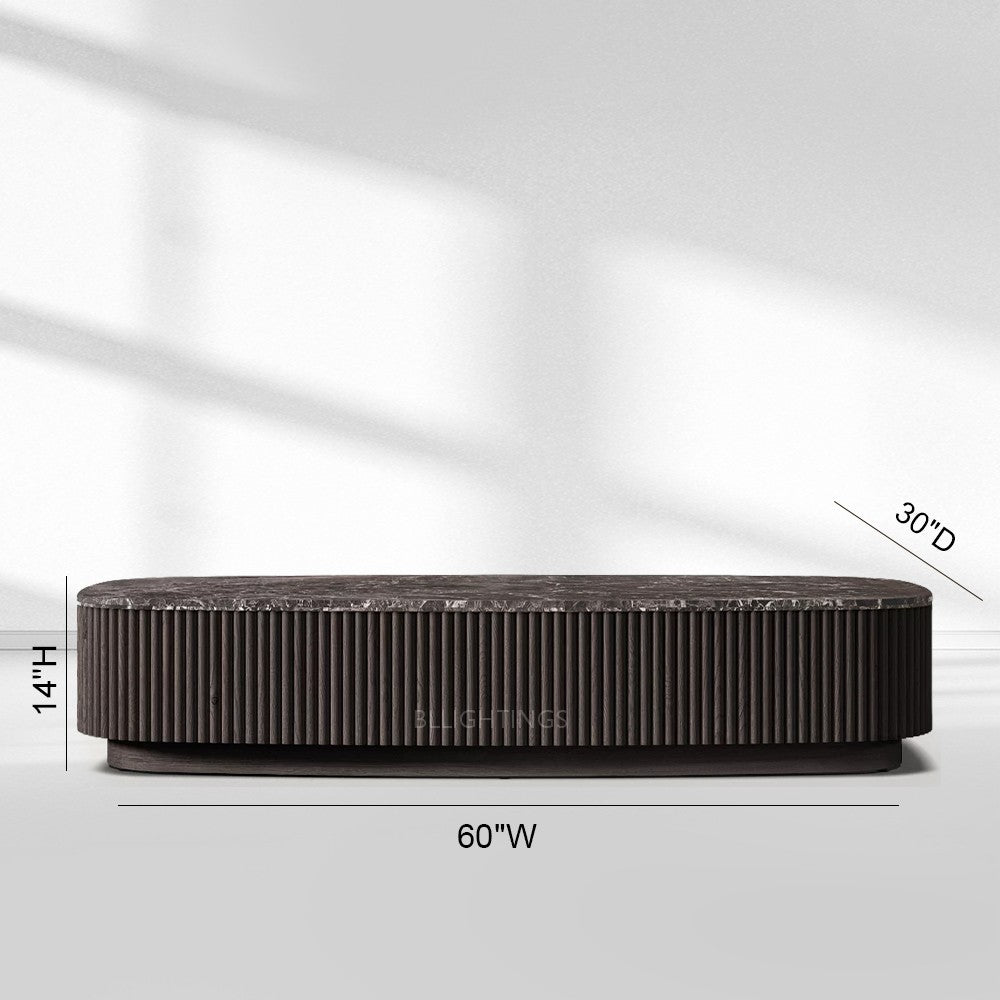 Holland Oak Wood & Stone Coffee Table