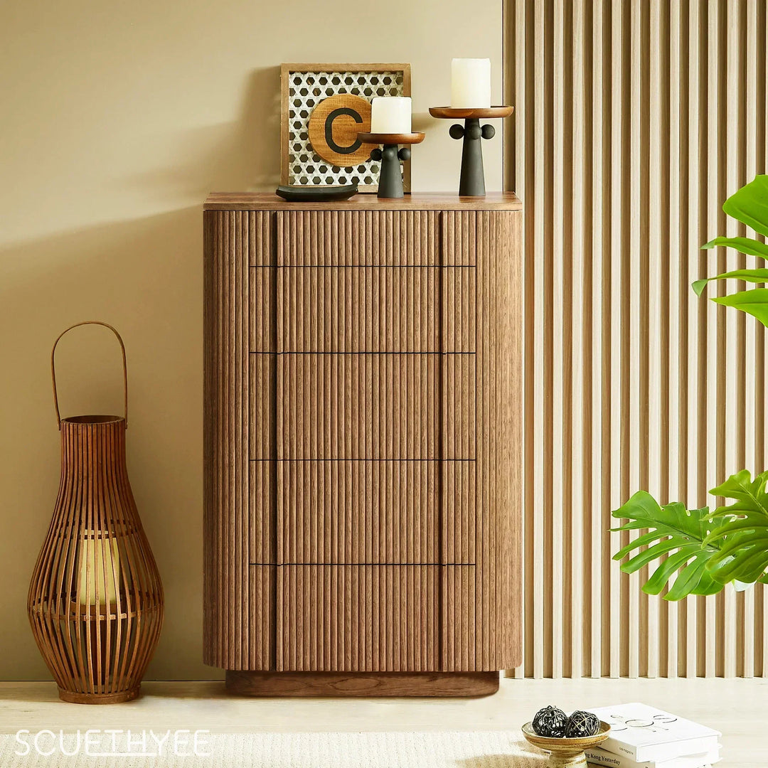 Holland Modern Cabinet 5-Drawer Narrow Dresser