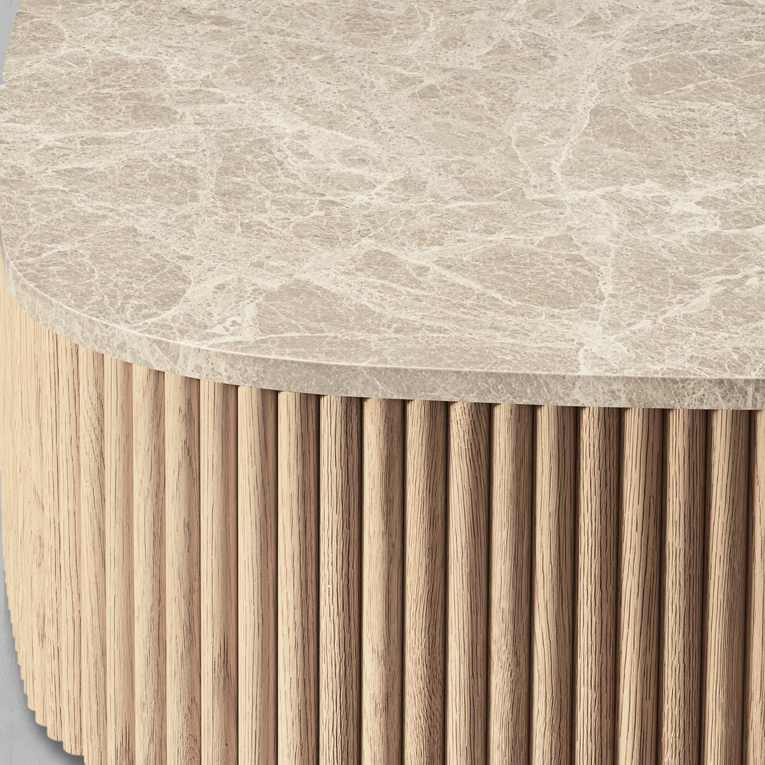 Holland Oak Wood & Stone Coffee Table
