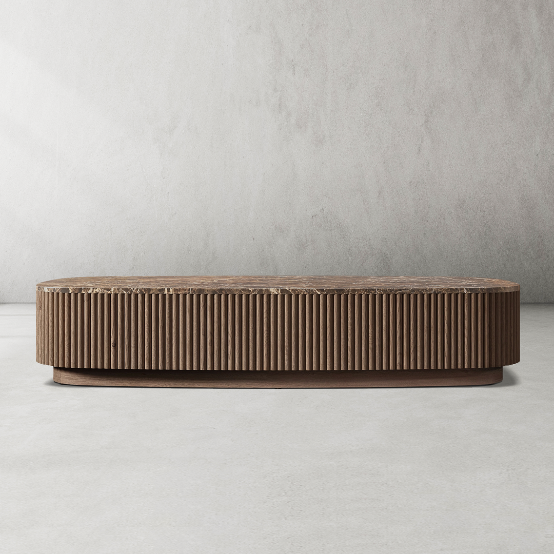 Holland Oak Wood & Stone Coffee Table
