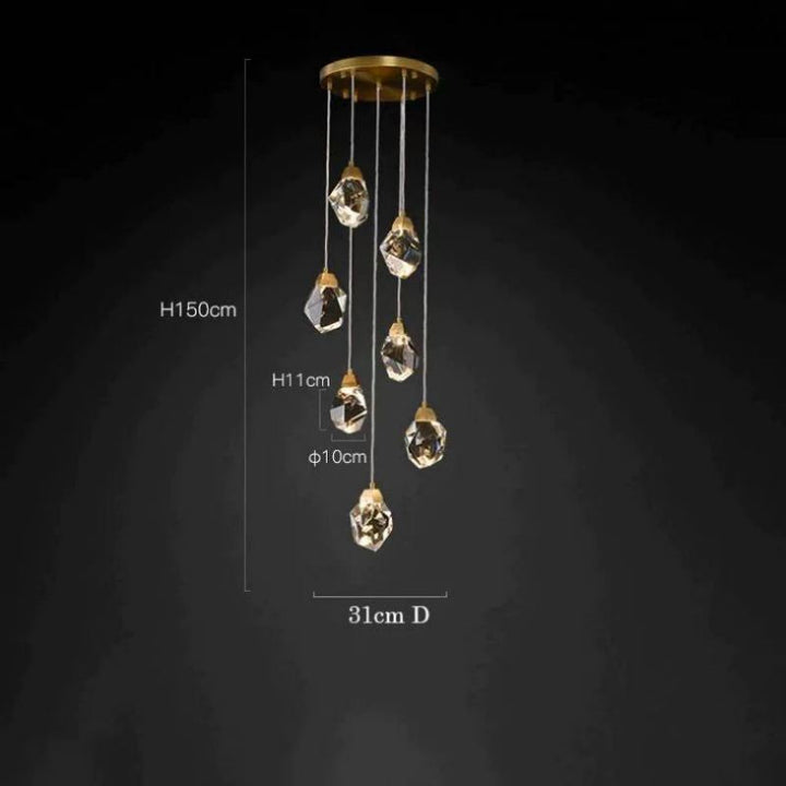Irene Faceted Round Pendant For Dining Room