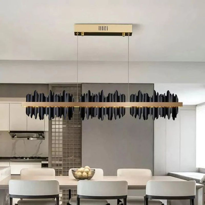 Elvira Modern Sculpture Linear  Dining Room Chandelier