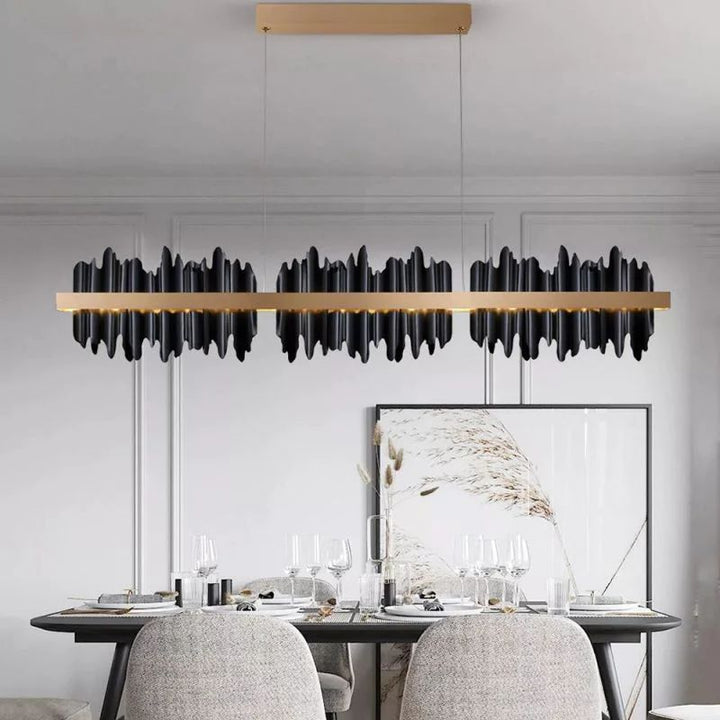 Elvira Modern Sculpture Linear  Dining Room Chandelier