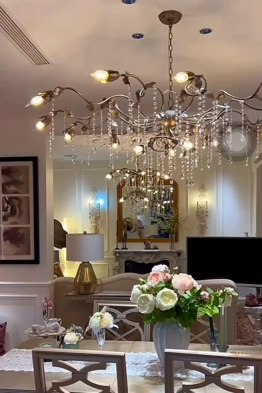 Kalie Crystal Rectangular Chandelier 52"- Silver