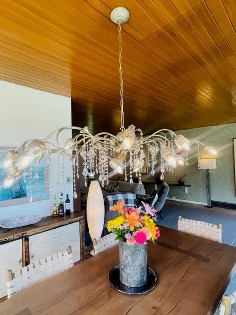 Kalie Crystal Rectangular Chandelier 61"  71“ - Silver