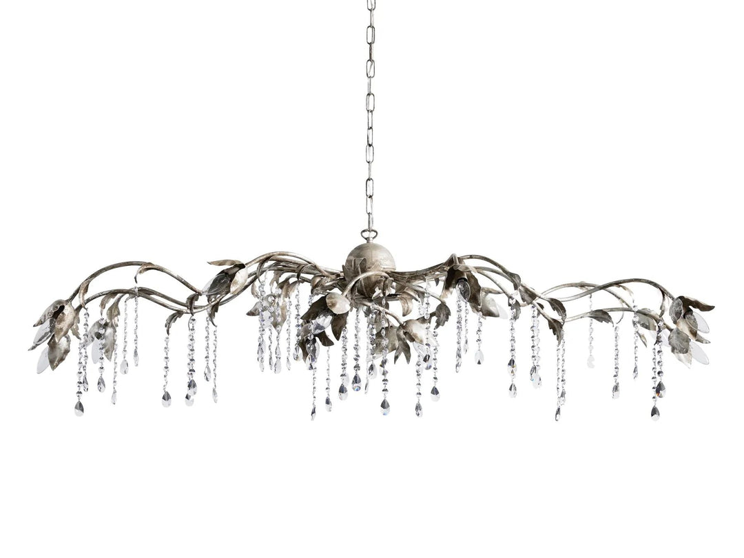 Kalie Crystal Rectangular Chandelier 61"  71“ - Silver