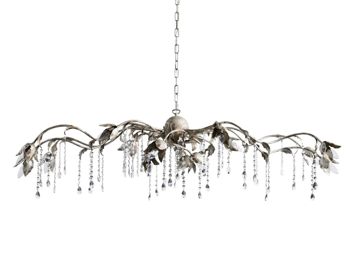 Kalie Crystal Rectangular Chandelier 61"  71“ - Silver