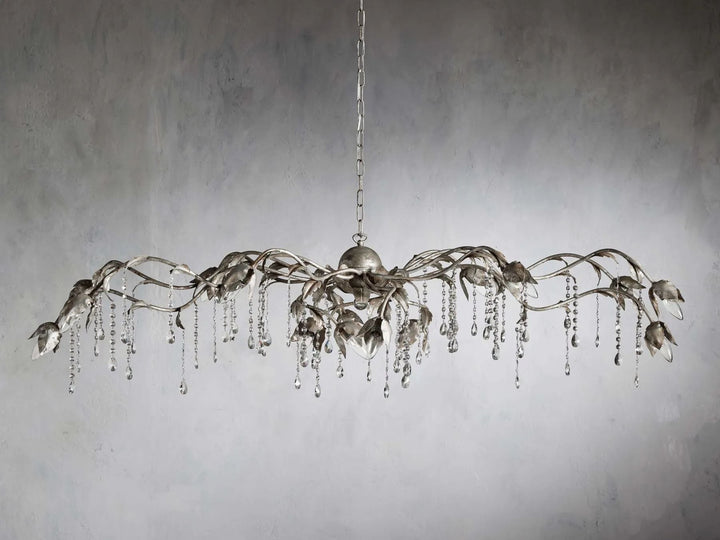 Kalie Crystal Rectangular Chandelier 61"  71“ - Silver