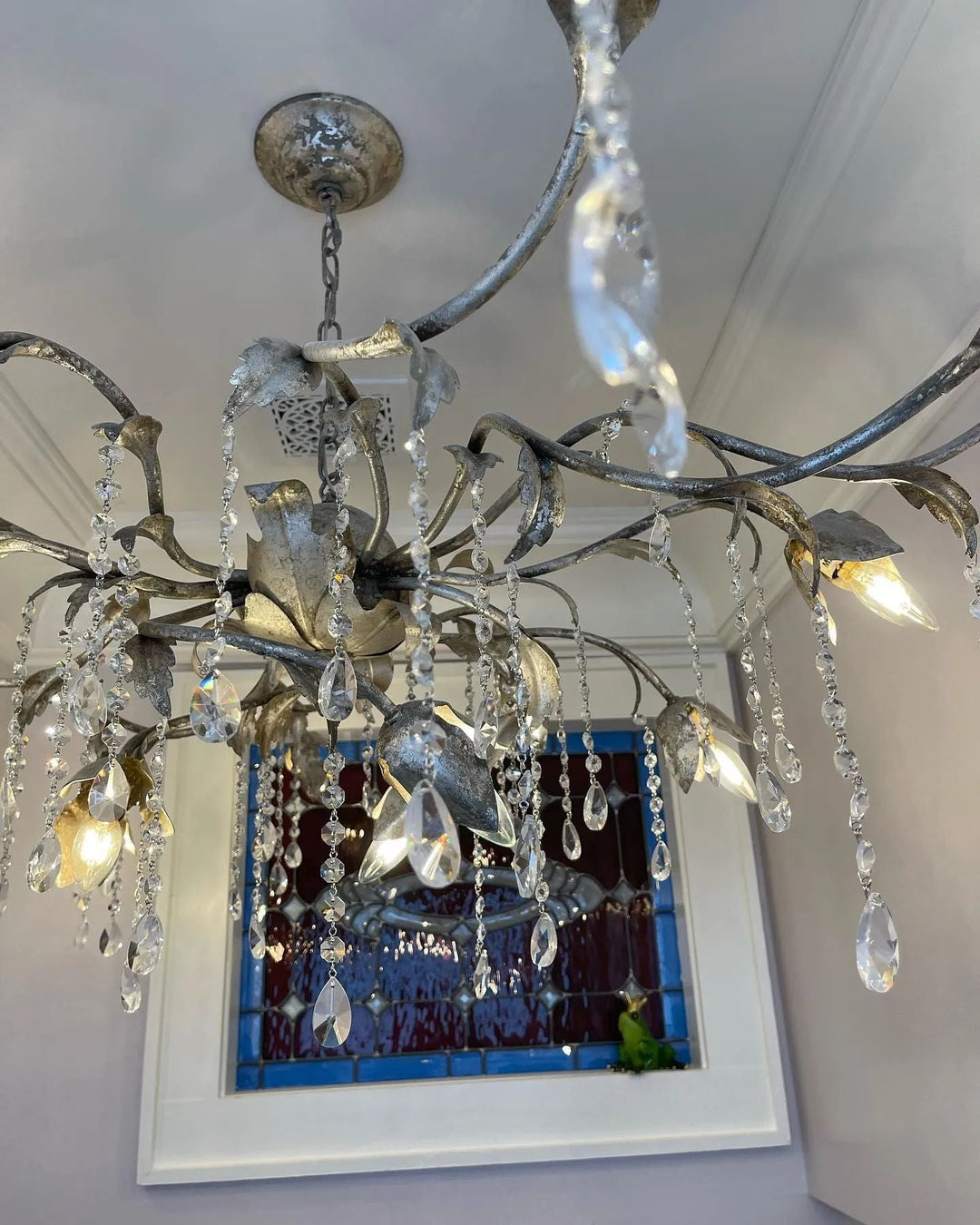 Kalie Crystal Round Chandelier  40" D- Silver