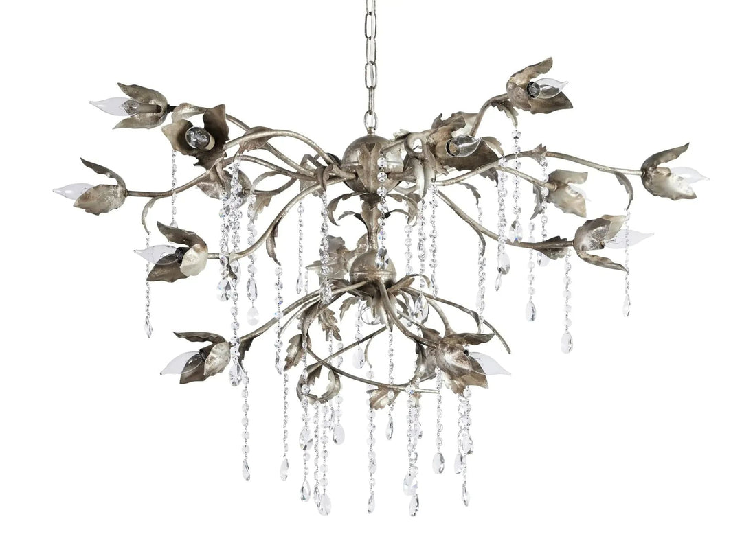 Kalie Crystal Round Chandelier  40" D- Silver