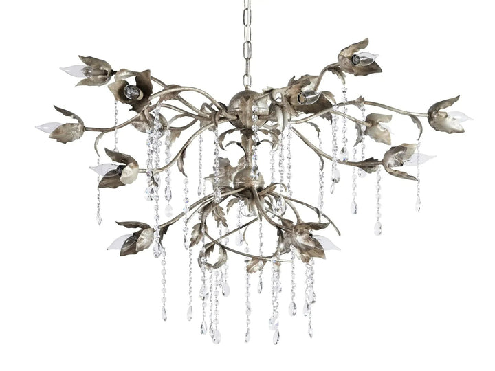 Kalie Crystal Round Chandelier  40" D- Silver