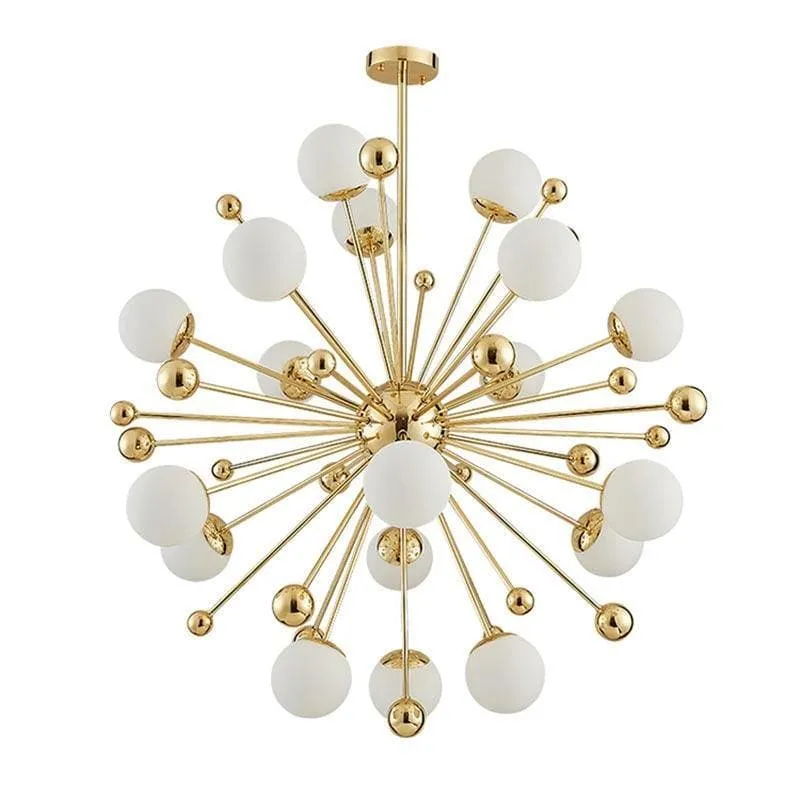 Kamila Gold and White Chandelier 40"D
