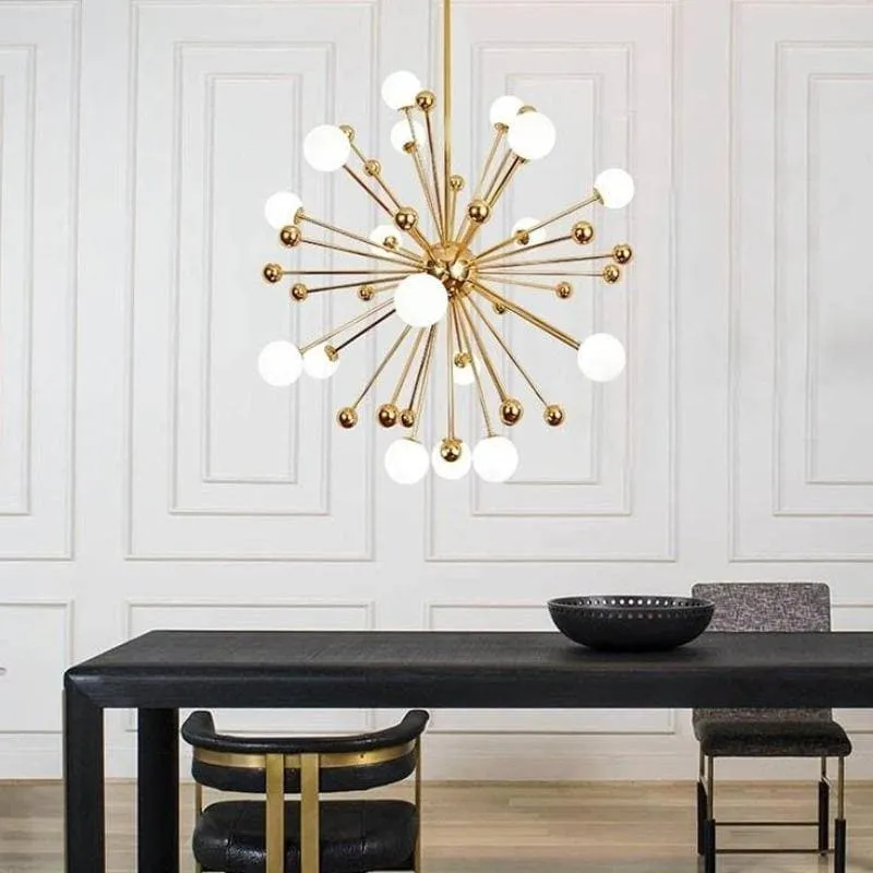 Kamila Gold and White Chandelier 40"D