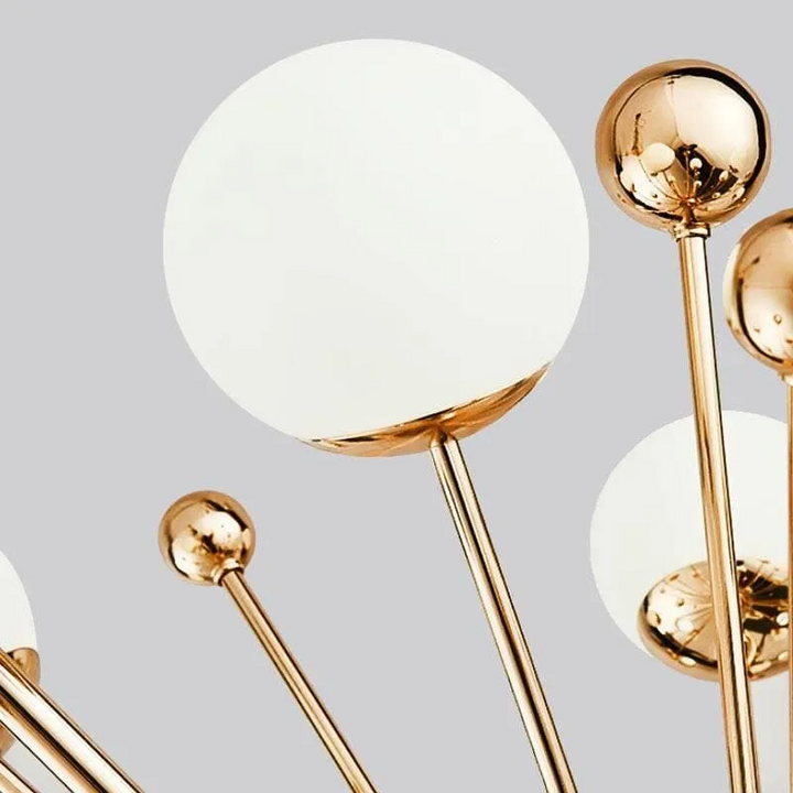 Kamila Gold and White Chandelier 40"D