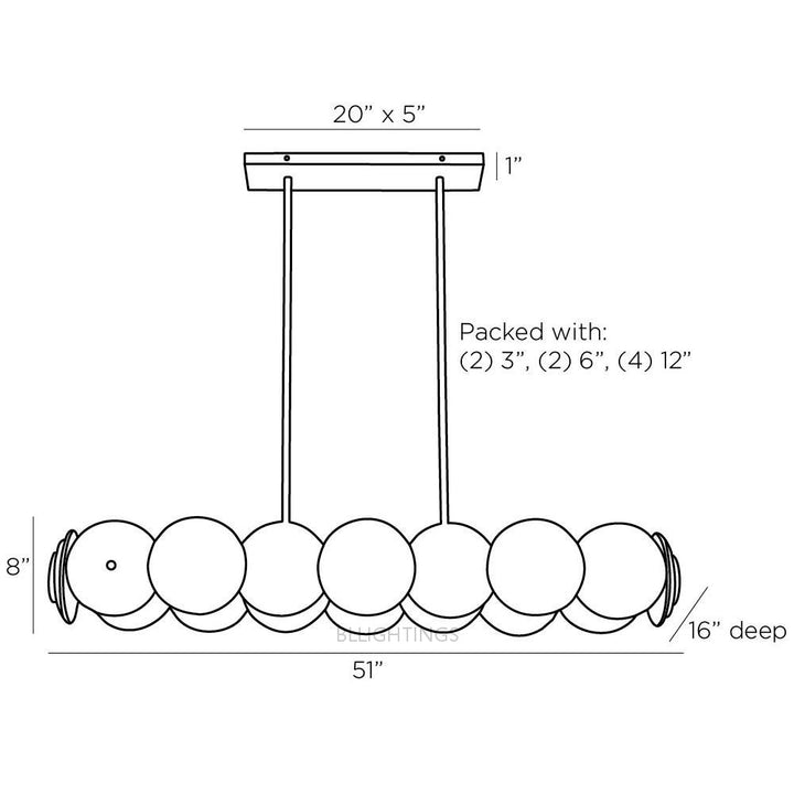 Kinyaus Linear Chandelier 51"