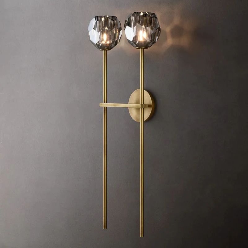 Kristina Smoke Glass Double Grand Bedroom Wall Sconce