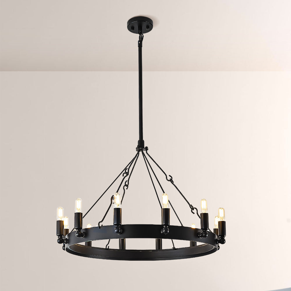 Lalania Vintage Filament Round Chandelier 26"