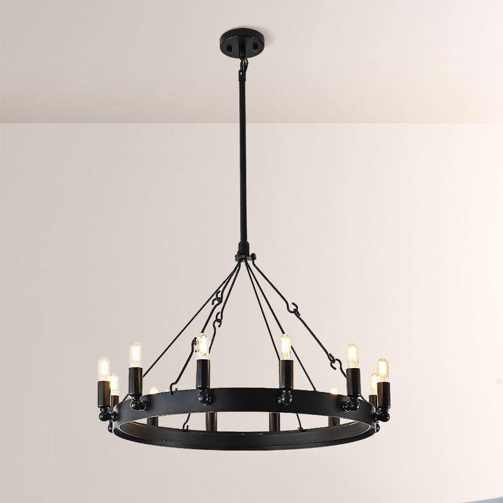 Lalania Vintage Filament Round Chandelier 26"