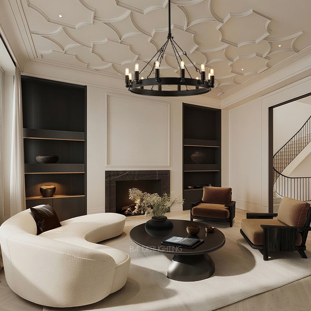 Lalania Vintage Filament Round Chandelier 26"