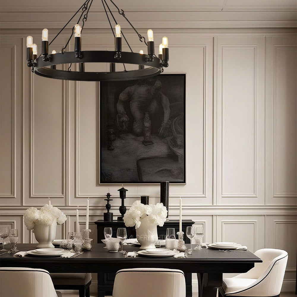 Lalania Vintage Filament Round Chandelier 26"