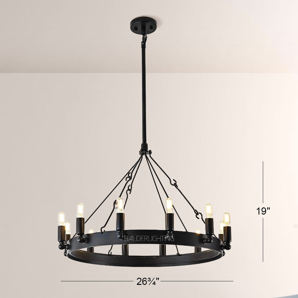 Lalania Vintage Filament Round Chandelier 26"